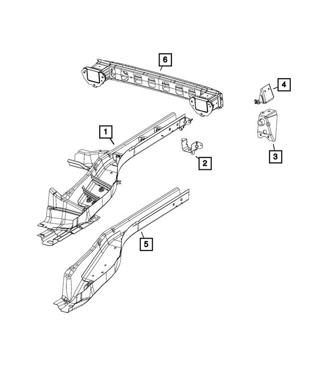 « 68246111AA – Frame, Bumper and Fascia : Rail De Cadre Support, Côté Gauche pour Mopar Image »