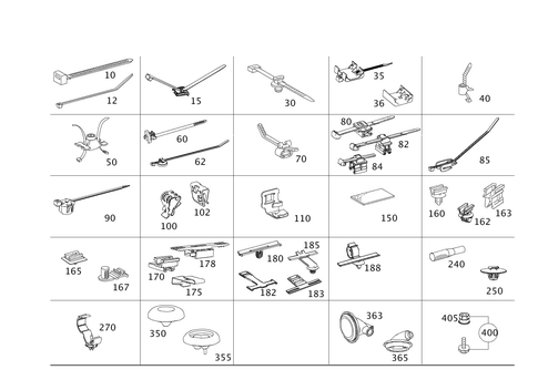 Cable Ties, Cable Fastening Parts and Grommets for 2008 Mercedes-Benz C350 #0