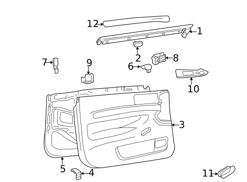 Interior Trim - Front Door for 1997 Audi A4 #0