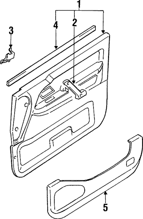 Interior Trim - Front Door for 1995 Mitsubishi Montero #0