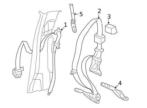 Rear Seat Belts for 2013 Ram 1500 #0
