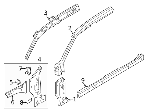 Hinge Pillar for 2023 Volkswagen Atlas #0