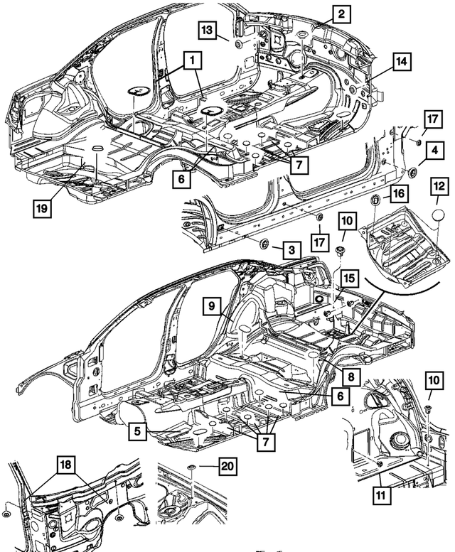 68088450AA - Body Sheet Metal Except Doors: Grommet for Mopar Image