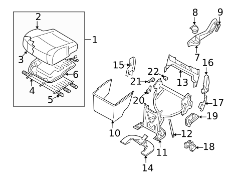 Rear Seat Components for 2006 Nissan Quest #0