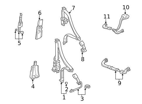 Front Seat Belts for 1999 Acura RL #0