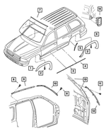 5FN30SG8AB - : Quarter Wheel Opening Molding, Right for Mopar Image