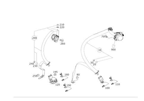 Rear Seat Safety Belt for 2021 Mercedes-Benz CLA250 #0