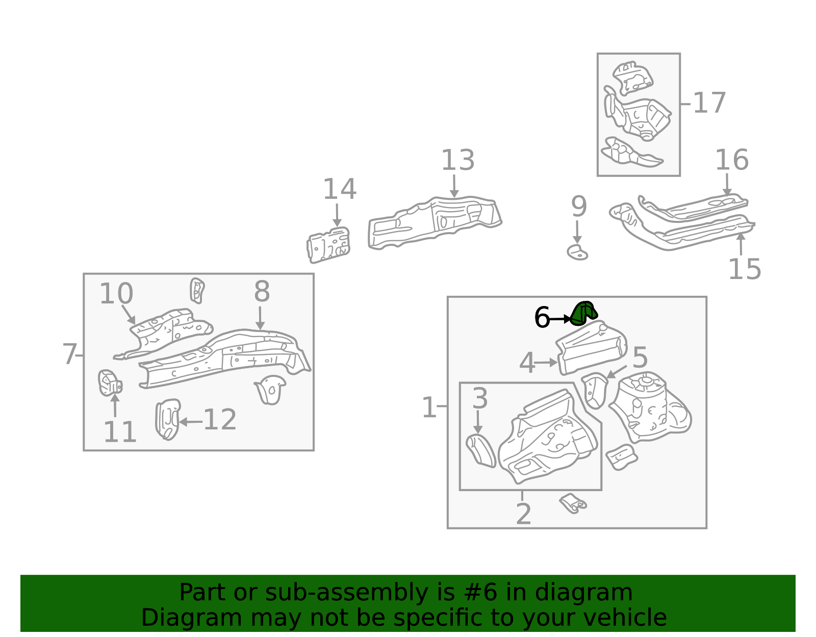 2003-2008 Toyota Corolla Fender Rail Mount Plate 53738-12030 | Toyota ...