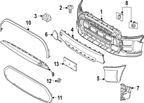 Bumper & Components - Front for 2024 Mini Cooper #0