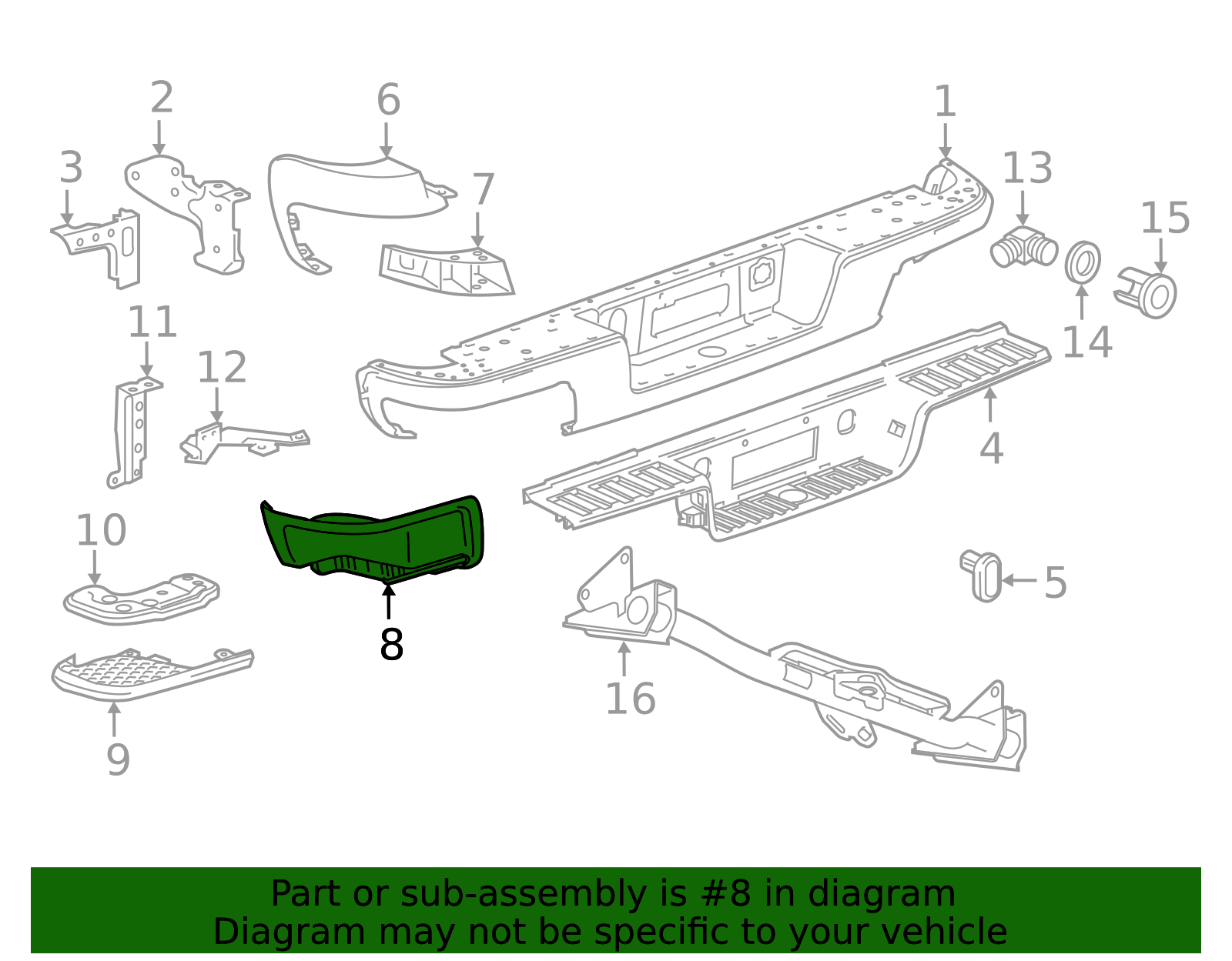 2015-2022 GM Rear Driver Side Bumper Step Pad Insert