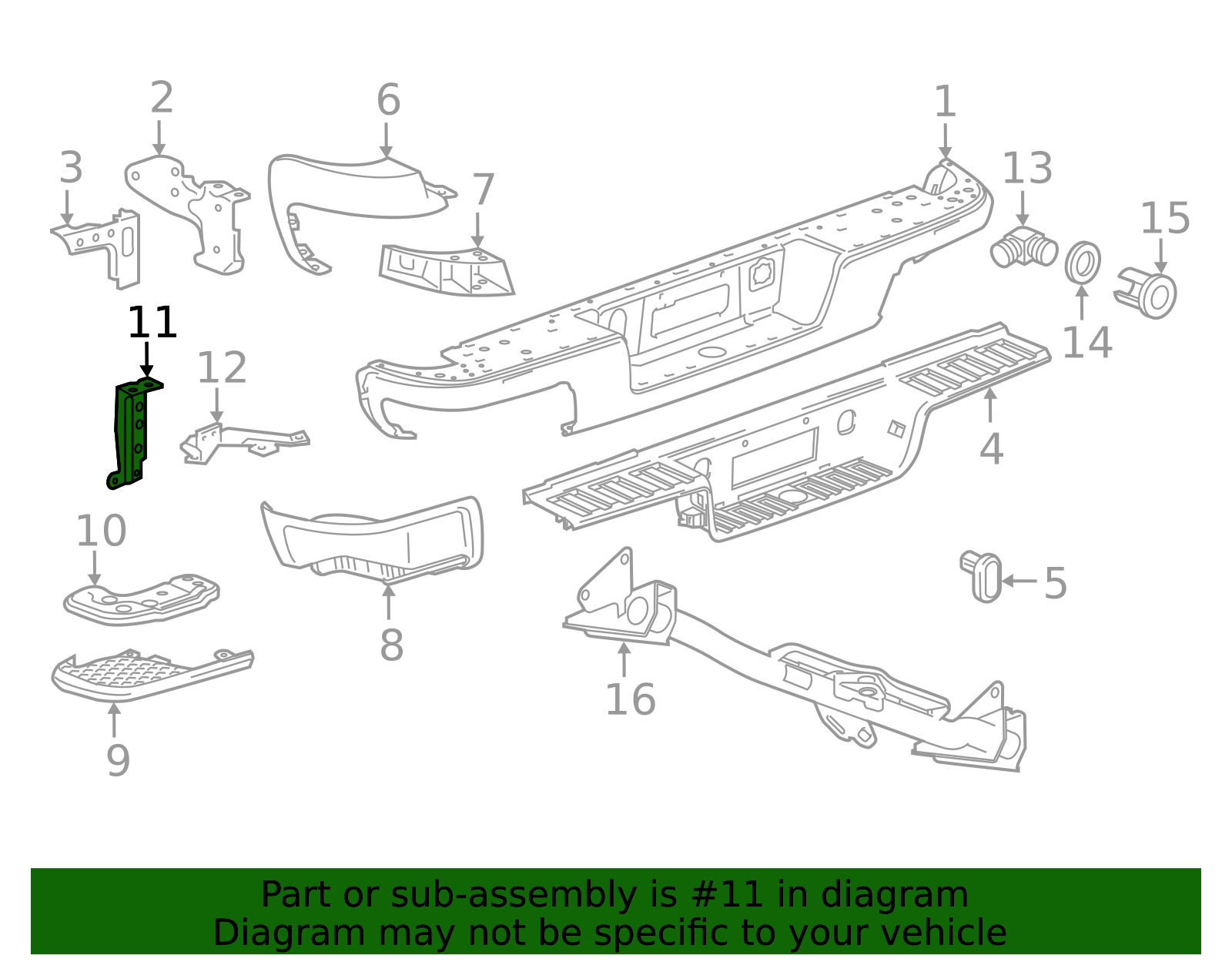 2015-2022 GM Passenger Side Rear Bumper Impact Bar Outer Bracket ...
