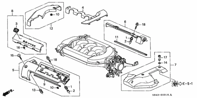 Intake Manifold Cover (1) for 1999 Honda Accord #0