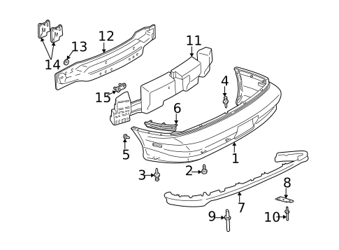 Bumper & Components - Rear for 1997 Chevrolet Camaro #0