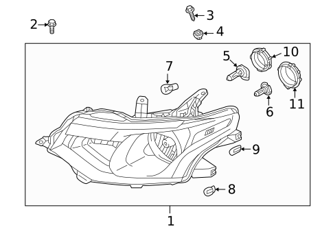Headlamp Components for 2015 Mitsubishi Outlander #1