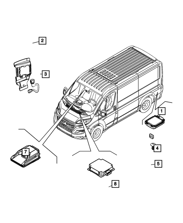 68604061AA - Electrical: Blind Spot Detection Module for Ram: ProMaster 1500, ProMaster 2500, ProMaster 3500 Image