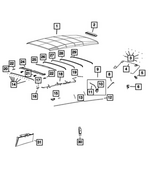 68391570AB - Body Sheet Metal Except Doors: Folding Top Cover Tension Cable for Mopar Image