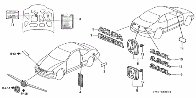 Emblems for 1997 Acura CL #0