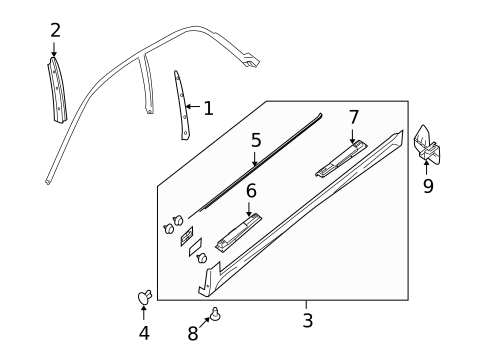 Exterior Trim - Pillars for 2005 Saab 9-2X #0