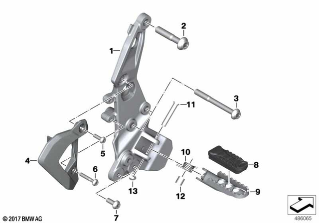 46715A6F8B8 - Frame and Mounting Parts: Foot Peg Plate Right -  for BMW-Motorrad Image