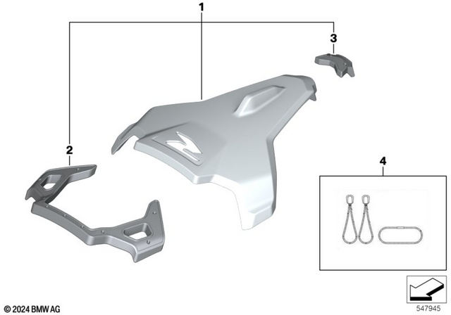 46639829095 - Frame and Mounting Parts: Mounting Kit, Cover, Passenger Seat -  for BMW-Motorrad Image