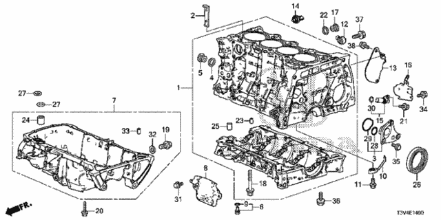 Cylinder Block - Oil Pan for 2014 Honda Accord #0