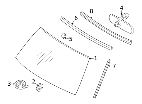 Glass - Windshield for 2000 Nissan Xterra #0