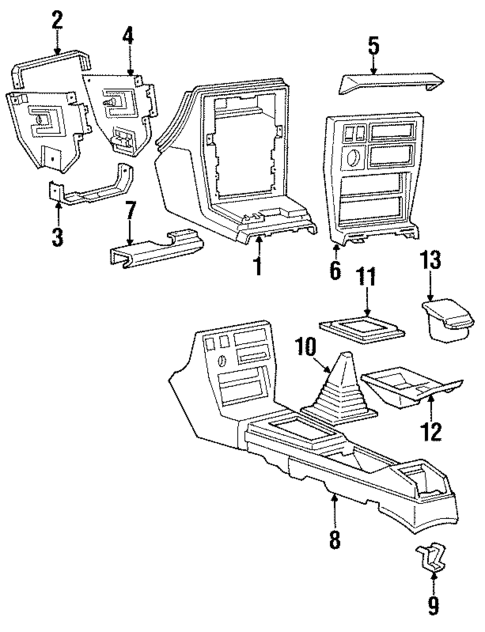 Rear Console for 1990 Dodge Colt #0