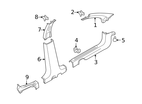 Interior Trim - Pillars for 2009 Pontiac G3 #0