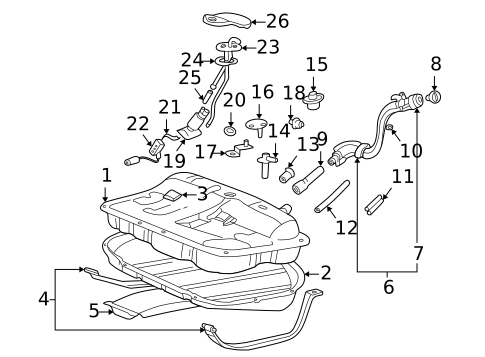 Fuel Storage for 2001 Hyundai XG300 #0