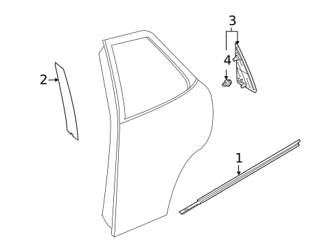Exterior Trim - Rear Door for 2011 Suzuki SX4 #0