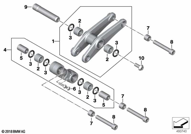 33548359954 - Rear Axle, Rear-Wheel Drive, Suspension: Deflection Lever -  for BMW-Motorrad Image