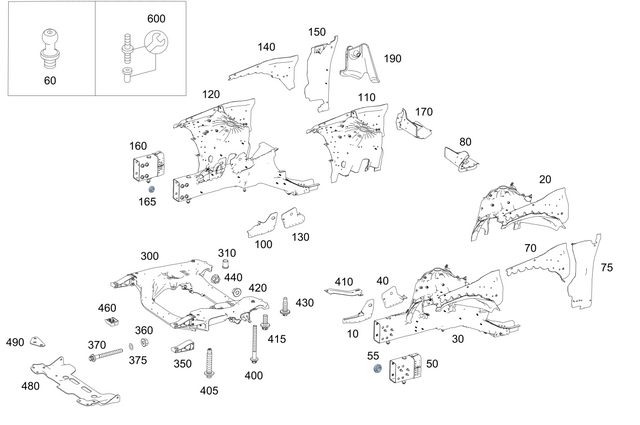 2226202115 - Cowl, Front Panel: Console for Mercedes-Benz Image image