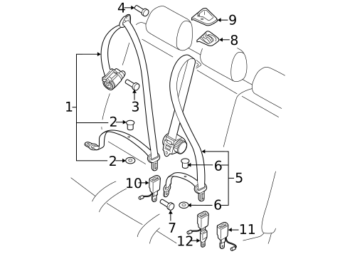 Second Row Seat Belts for 2022 Audi SQ7 #0