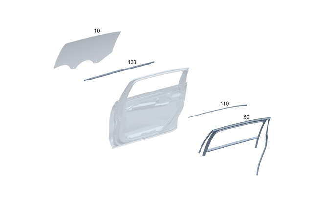 2237307410 - Rear Door: Side Window Pane for Mercedes-Benz Image image