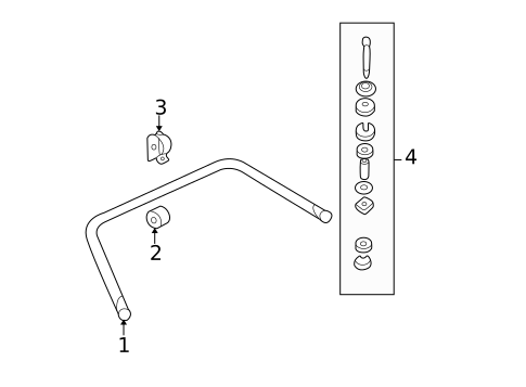 Stabilizer Bar & Components for 2003 Buick Park Avenue #1