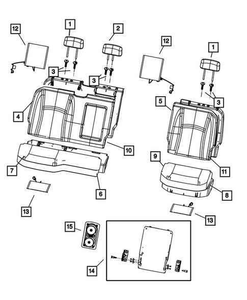 Rear Seats - Second Row for 2012 Ram 1500 #4