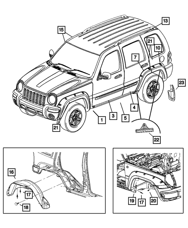 5JR69CD7AH - Exterior Ornamentation: Fender Wheel Opening Applique, Left for Mopar Image
