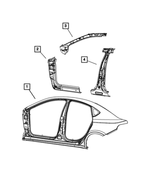 68080997AE - Body Sheet Metal Except Doors: A-pillar Reinforcement, Left Inner for Dodge: Dart Image