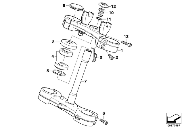 31428566590 - Front Axle, Front Suspension: Fork Brace, Complete, Upper -  for BMW-Motorrad Image