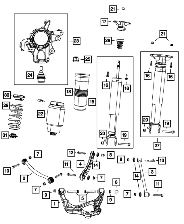 68077935AA - Rear Suspension: Bolt Cover Cap for Mopar Image