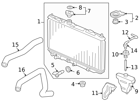Radiator & Components for 2005 Honda Accord #3