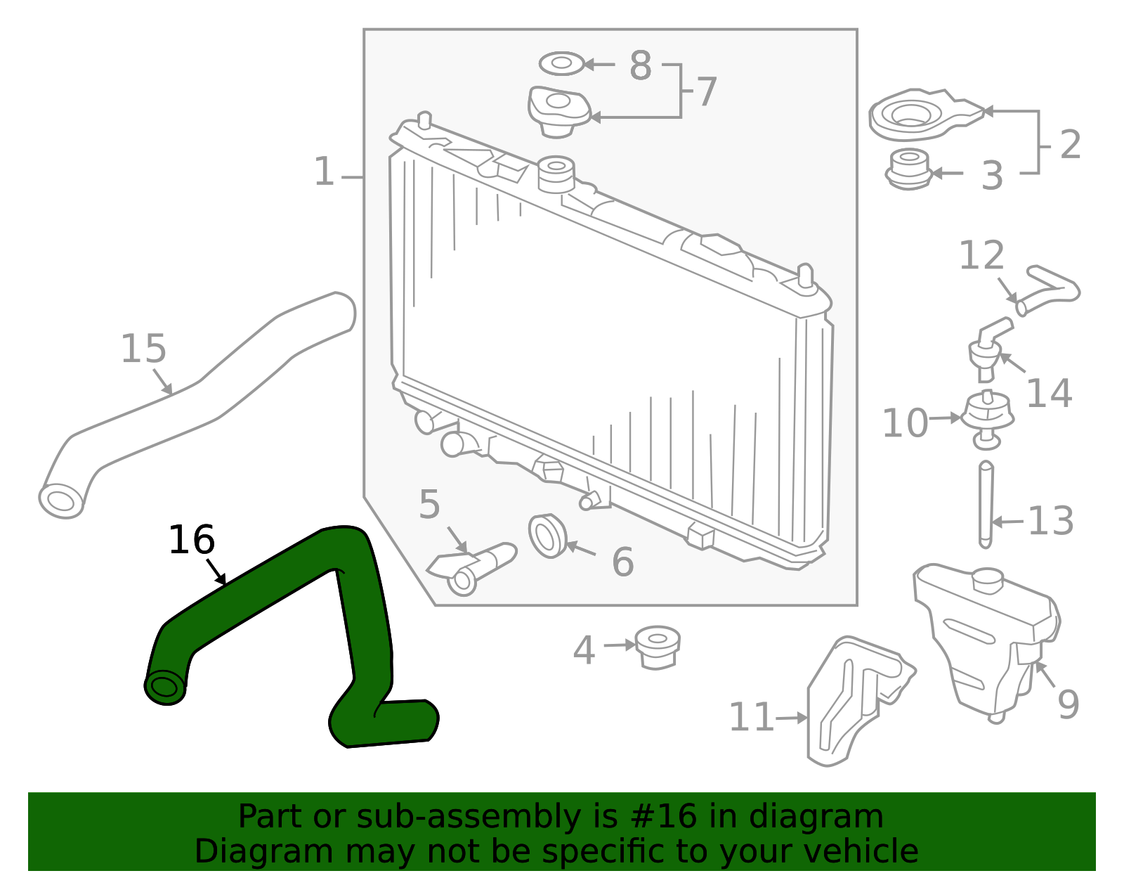 19505-RAA-A00 - Radiator Coolant Hose 2003-2007 Honda Accord | Honda ...