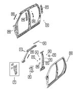 55372468AA - Body Sheet Metal Except Doors: Roof Rail Reinforcement, Right for Dodge: Ram 1500, Ram 2500, Ram 3500 | Ram: 1500, 1500 Classic, 2500, 3500 Image