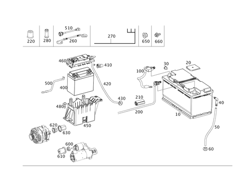 Battery, Starter/Alternator Cable for 2013 Mercedes-Benz SL550 #0