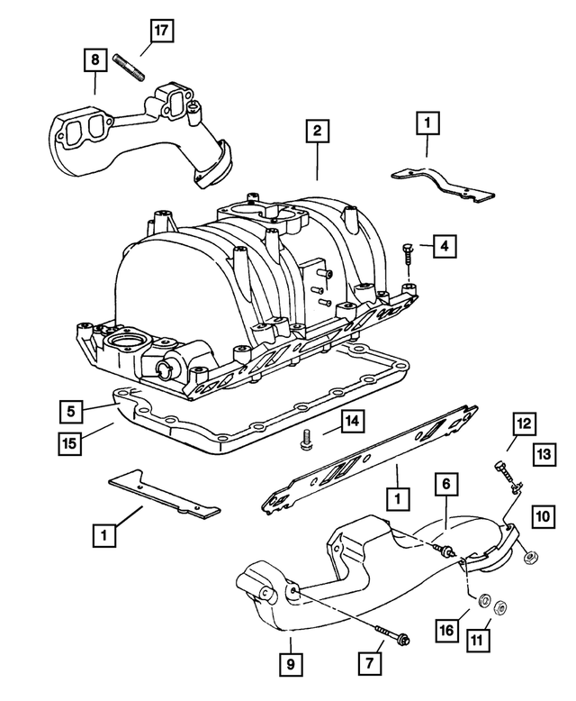 « 4897382AD –  : Collecteur D`admission Ensemble De Joint pour Mopar Image »