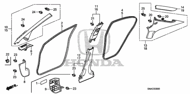 Pillar Garnish for 2010 Honda Civic #0