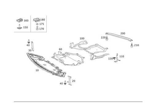 Engine Compartment Lining, Gasoline Vehicles for 2014 Mercedes-Benz GLK250 #0