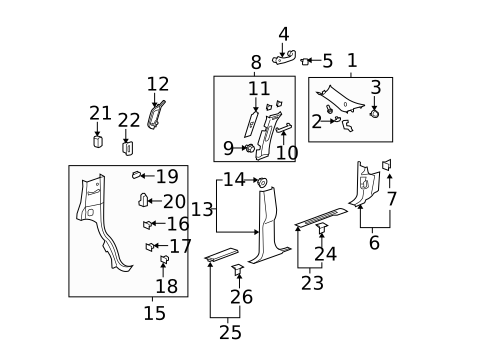 Interior Trim - Pillars for 2011 Chevrolet Suburban 1500 #0