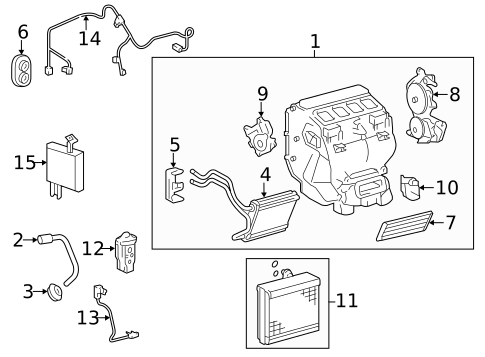 Evaporator & Heater Components for 2016 Toyota Avalon #0