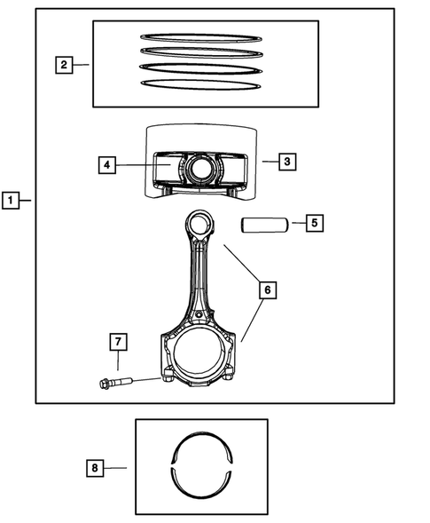 Crankshaft, Piston, Drive Plate, Flywheel, and Damper for 2008 Dodge Nitro #1